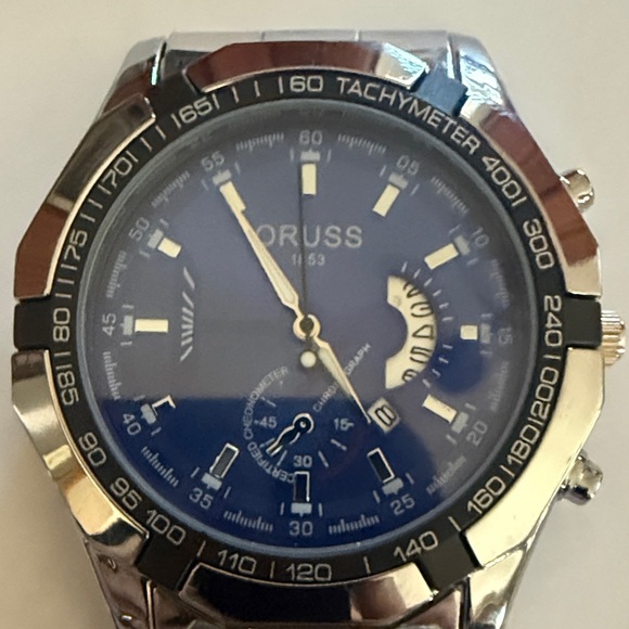 ORUSS Other - #25 ORUSS Blue and Silver Watch w/tachymeter